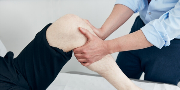 Knee bending close up